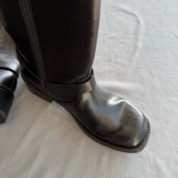 Women's Rebel Tall Moto Buckle Boots - Wild Fable Black 10 - Picture 9 of 13